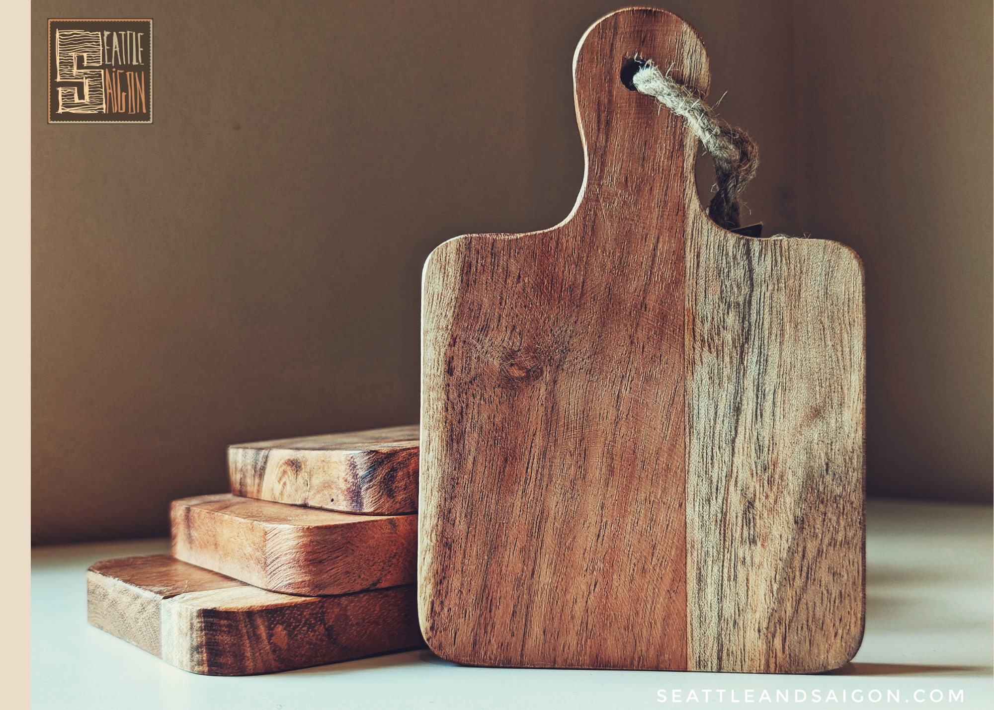 NATURAL WOOD CUTTING BOARD - RECTANGLE SHAPE – Seattle and Saigon