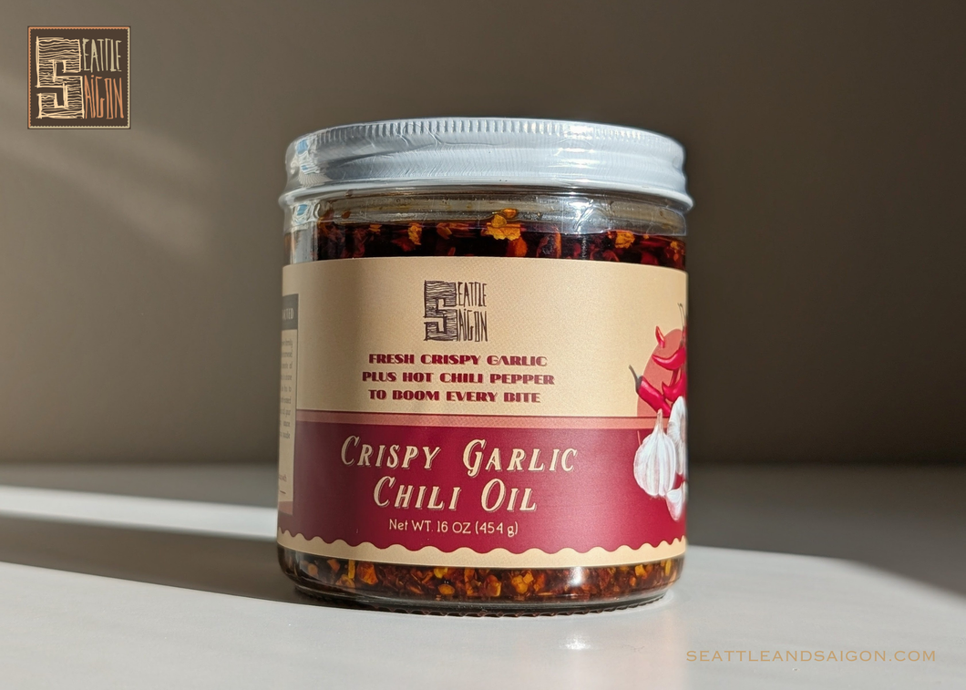 BIG JAR OF CRISPY GARLIC CHILI OIL - 16 OZ