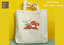Load image into Gallery viewer, TOTE BAG COLLECTION OF FRUITS, VEGETABLES AND DISHES FOUND IN VIETNAM
